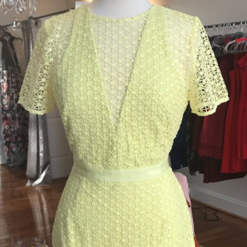 Adelyn Rae Carol Woven Lace Trumpet Dress
